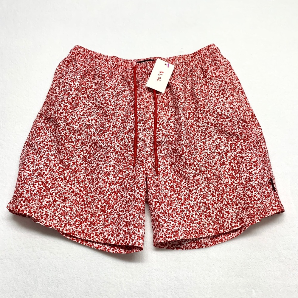 Michael Kors‎ Floral Swim Trunks Mens Size M Red White Board Shorts Polyester